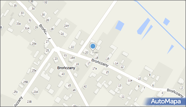 Brończany, Brończany, 18a, mapa Brończany