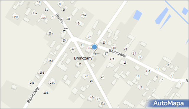 Brończany, Brończany, 19, mapa Brończany