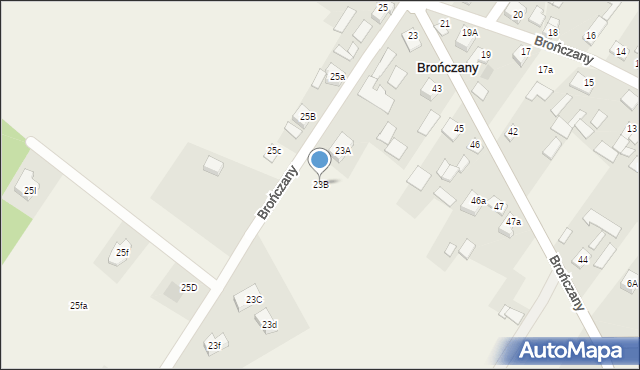 Brończany, Brończany, 23B, mapa Brończany