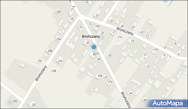 Brończany, Brończany, 45, mapa Brończany