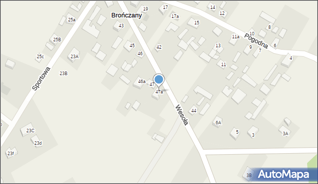 Brończany, Brończany, 47a, mapa Brończany