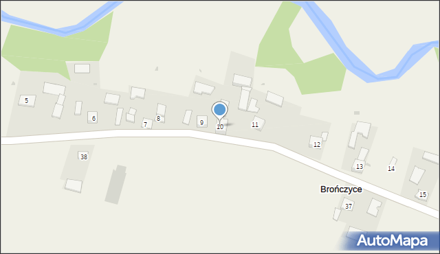 Brończyce, Brończyce, 10, mapa Brończyce