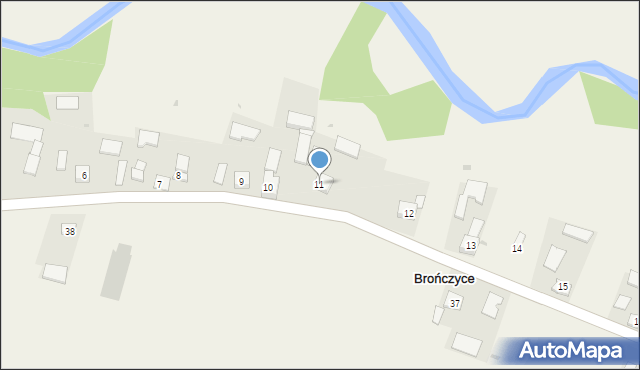 Brończyce, Brończyce, 11, mapa Brończyce