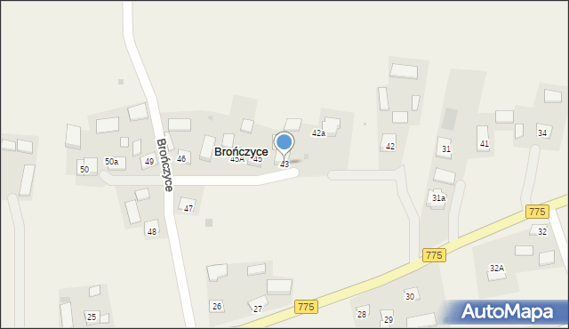 Brończyce, Brończyce, 43, mapa Brończyce