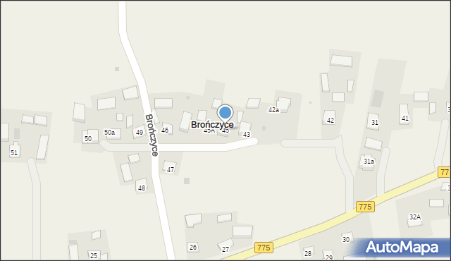 Brończyce, Brończyce, 45, mapa Brończyce