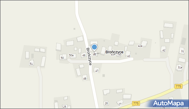 Brończyce, Brończyce, 46, mapa Brończyce