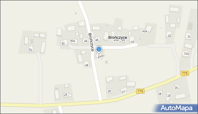 Brończyce, Brończyce, 47, mapa Brończyce