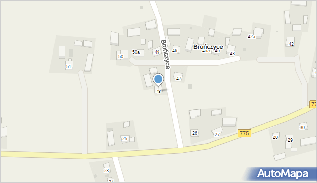 Brończyce, Brończyce, 48, mapa Brończyce