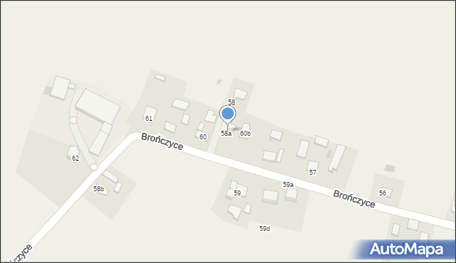 Brończyce, Brończyce, 60A, mapa Brończyce