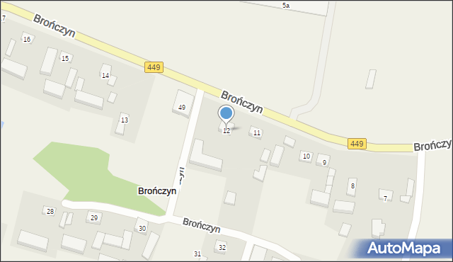 Brończyn, Brończyn, 12, mapa Brończyn