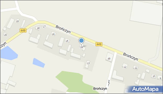 Brończyn, Brończyn, 14, mapa Brończyn