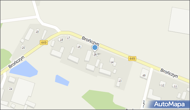 Brończyn, Brończyn, 15, mapa Brończyn