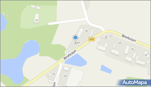 Brończyn, Brończyn, 20, mapa Brończyn