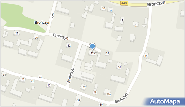 Brończyn, Brończyn, 32a, mapa Brończyn