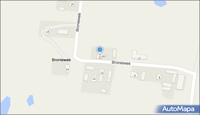 Broniewek, Broniewek, 11, mapa Broniewek