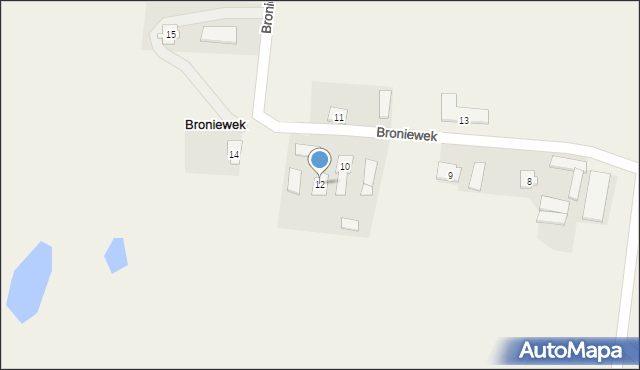 Broniewek, Broniewek, 12, mapa Broniewek