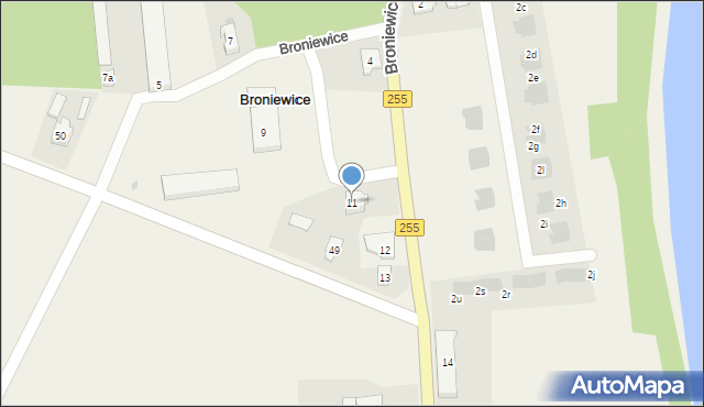 Broniewice, Broniewice, 11, mapa Broniewice