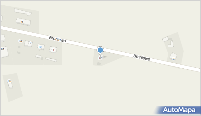 Broniewo, Broniewo, 12, mapa Broniewo