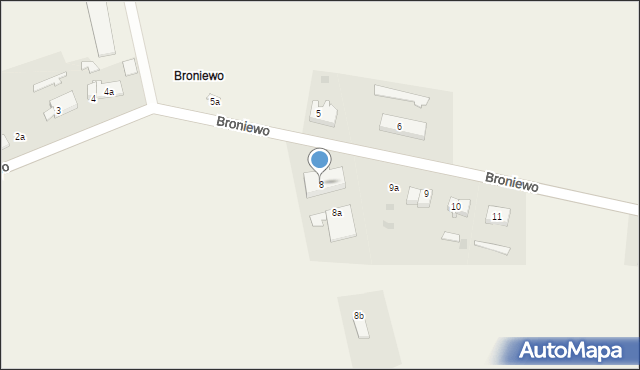 Broniewo, Broniewo, 8, mapa Broniewo