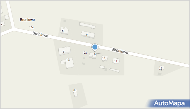 Broniewo, Broniewo, 9, mapa Broniewo