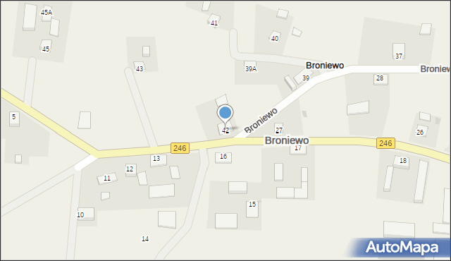 Broniewo, Broniewo, 42, mapa Broniewo