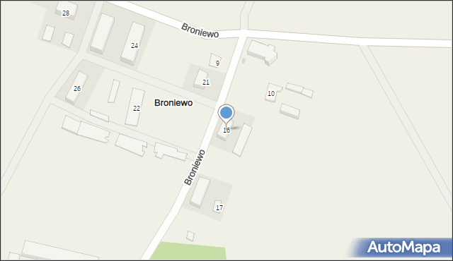 Broniewo, Broniewo, 16, mapa Broniewo