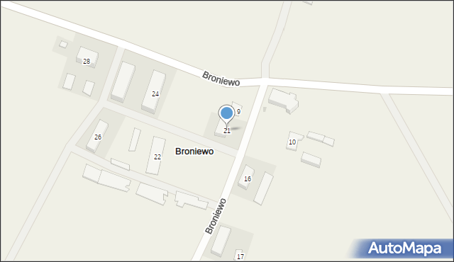 Broniewo, Broniewo, 21, mapa Broniewo