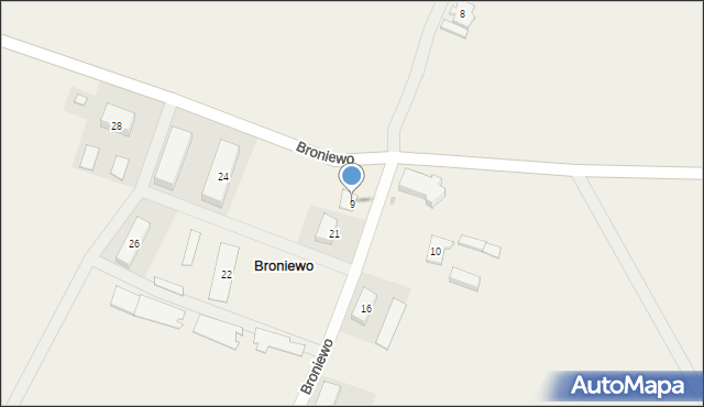 Broniewo, Broniewo, 9, mapa Broniewo