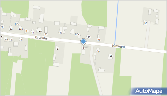 Broniów, Broniów, 1, mapa Broniów