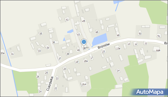 Broniów, Broniów, 18, mapa Broniów