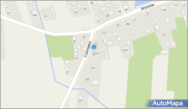 Broniów, Broniów, 22, mapa Broniów