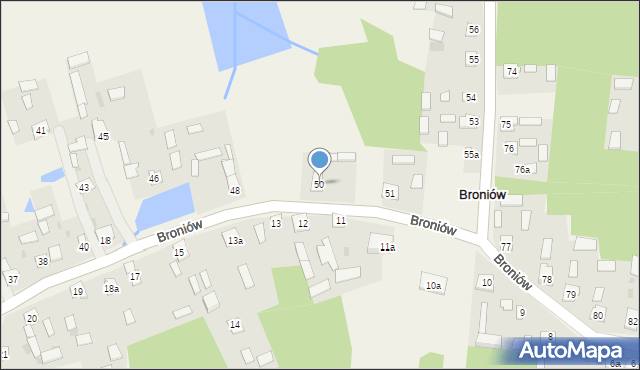 Broniów, Broniów, 50, mapa Broniów