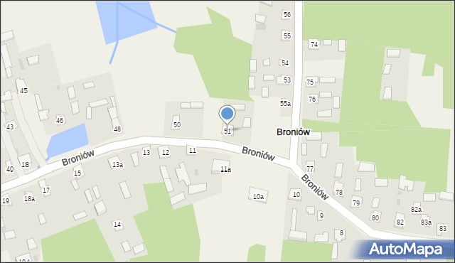 Broniów, Broniów, 51, mapa Broniów