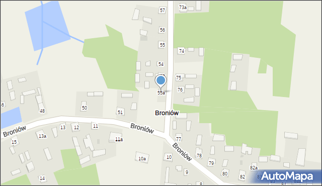 Broniów, Broniów, 55a, mapa Broniów