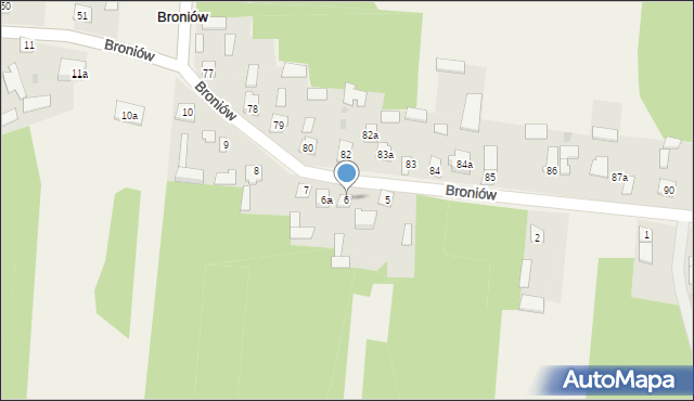 Broniów, Broniów, 6, mapa Broniów