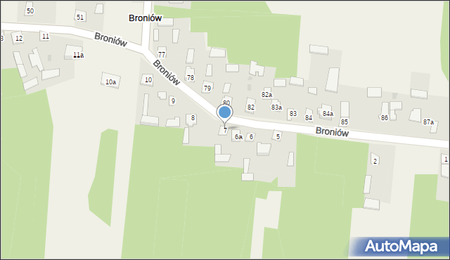 Broniów, Broniów, 7, mapa Broniów