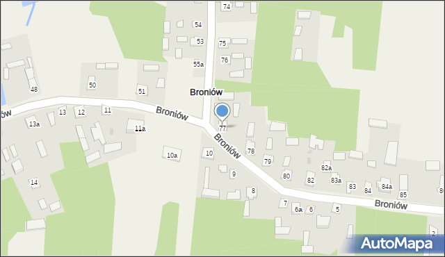 Broniów, Broniów, 77, mapa Broniów