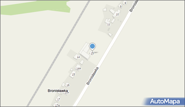 Bronisławka, Bronisławka, 13, mapa Bronisławka