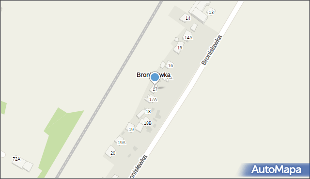 Bronisławka, Bronisławka, 17, mapa Bronisławka