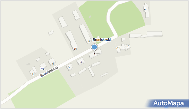 Bronisławki, Bronisławki, 3, mapa Bronisławki