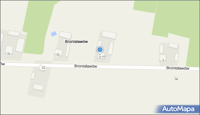 Bronisławów, Bronisławów, 1, mapa Bronisławów