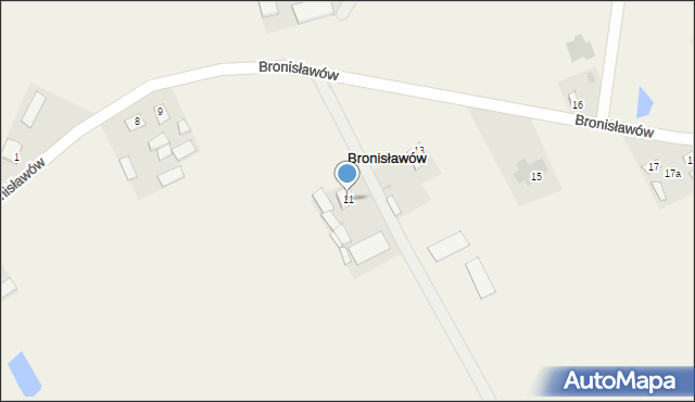 Bronisławów, Bronisławów, 11, mapa Bronisławów