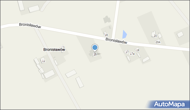 Bronisławów, Bronisławów, 15, mapa Bronisławów