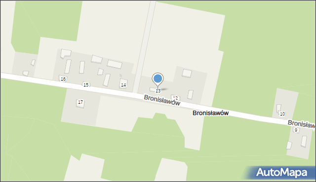 Bronisławów, Bronisławów, 13, mapa Bronisławów