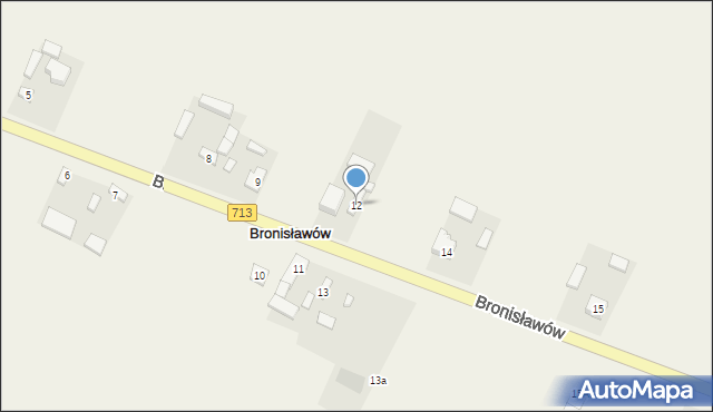 Bronisławów, Bronisławów, 12, mapa Bronisławów