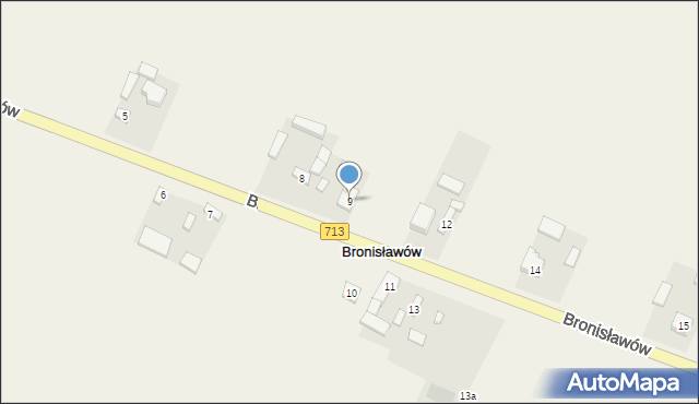 Bronisławów, Bronisławów, 9, mapa Bronisławów