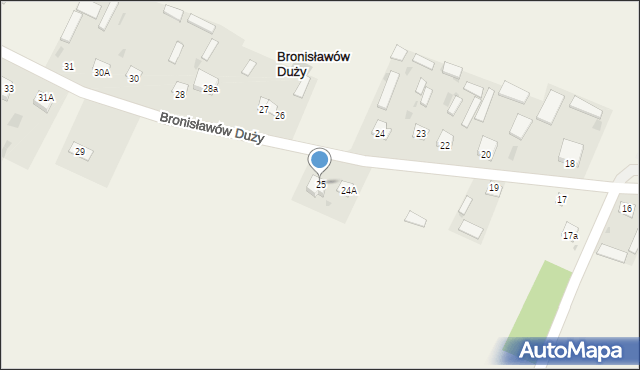 Bronisławów Duży, Bronisławów Duży, 25, mapa Bronisławów Duży