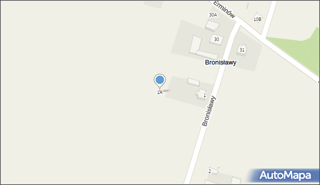 Bronisławy, Bronisławy, 1A, mapa Bronisławy