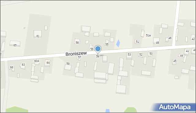 Broniszew, Broniszew, 54, mapa Broniszew