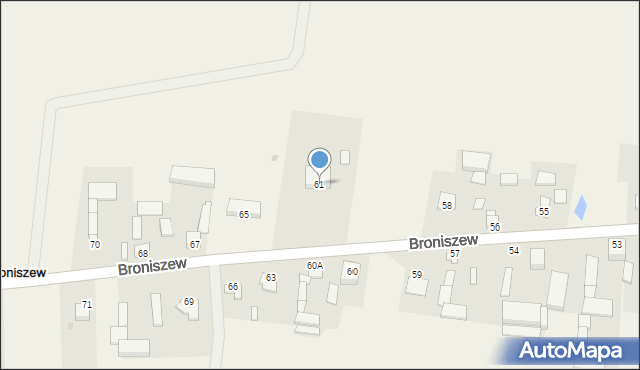 Broniszew, Broniszew, 61, mapa Broniszew